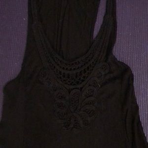 New York & Co Long Soft Crochet Design Tunic Tank
